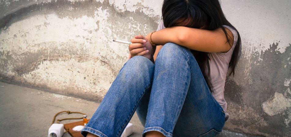 Young girl suffring Methadone addiction